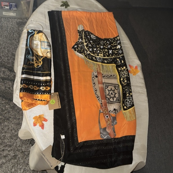 🪸🌝Noellery Spring Horse Tassel Scarf Beautiful lovely striped border details - Picture 11 of 13